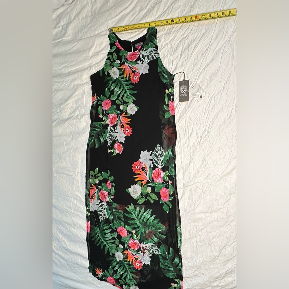 Floral Sheer Overlay Maxi Dress PXS Havana Rich Black Autumn Wedding Guest NWT - Picture 9 of 13